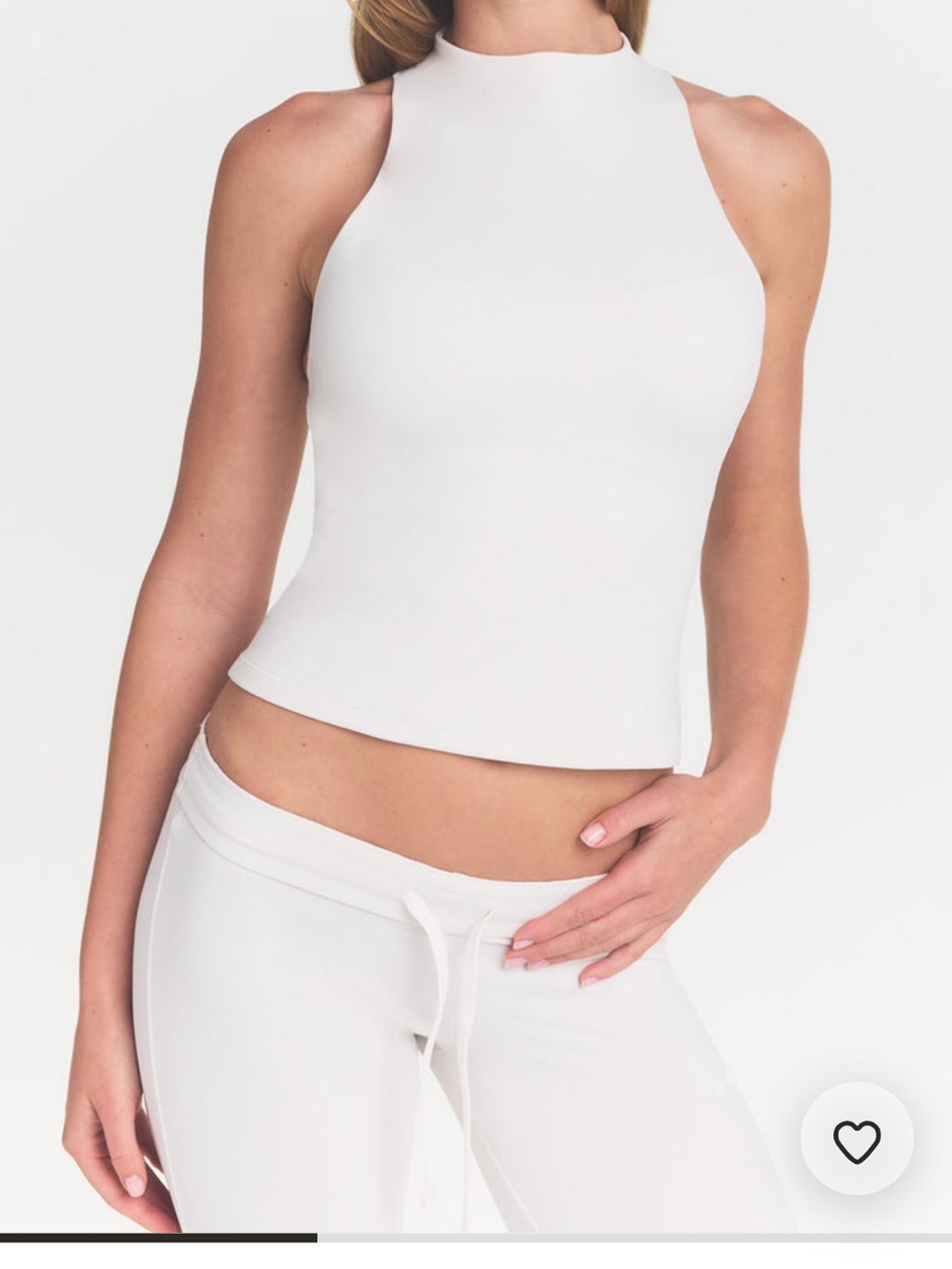 SKIMS Women’s White High Neck Sleeveless Tank